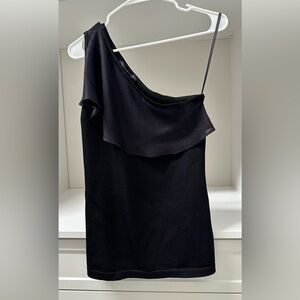 White House Black Market Chic One-Shoulder Black Dress